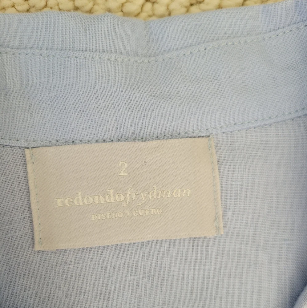 Redondo Frydman Solid Blue Linen Dress - Picture 7 of 11